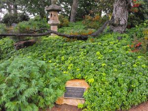 Elizabeth Hubert Malott Japanese Garden dedication plaque