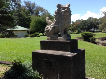 one of two lion dogs from Nagasaki