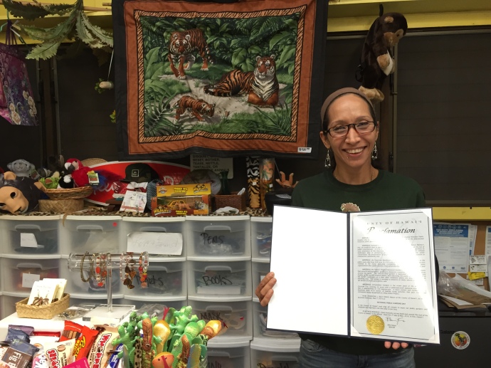 a copy of the proclamation was delivered to Pana`ewa Rainforest Zoo & Gardens